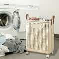 thumbnail image 1 of Large Laundry Basket with Wheels and Handles,Collapsible Large Laundry Hamper,Plastic Dirty Clothes Dorm Laundry Hamper,Suitable for Bathroom,Bedroom,Dorm Room & Laundry Room, 1 of 9