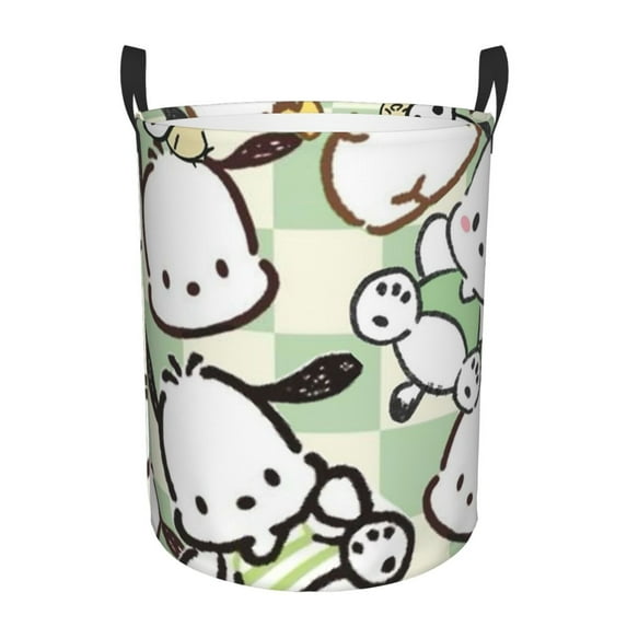 Large Laundry Basket with Handle, Pochacco Collapsible Laundry Hamper, Dirty Clothes Storage Basket for Living Room, Bathroom, Bedroom, College Dorm