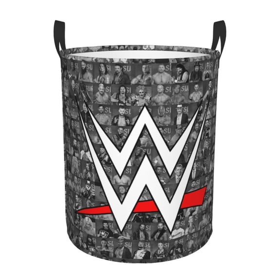 Large Laundry Basket with Handle, WWE Collapsible Laundry Hamper, Dirty Clothes Storage Basket for Living Room, Bathroom, Bedroom, College Dorm