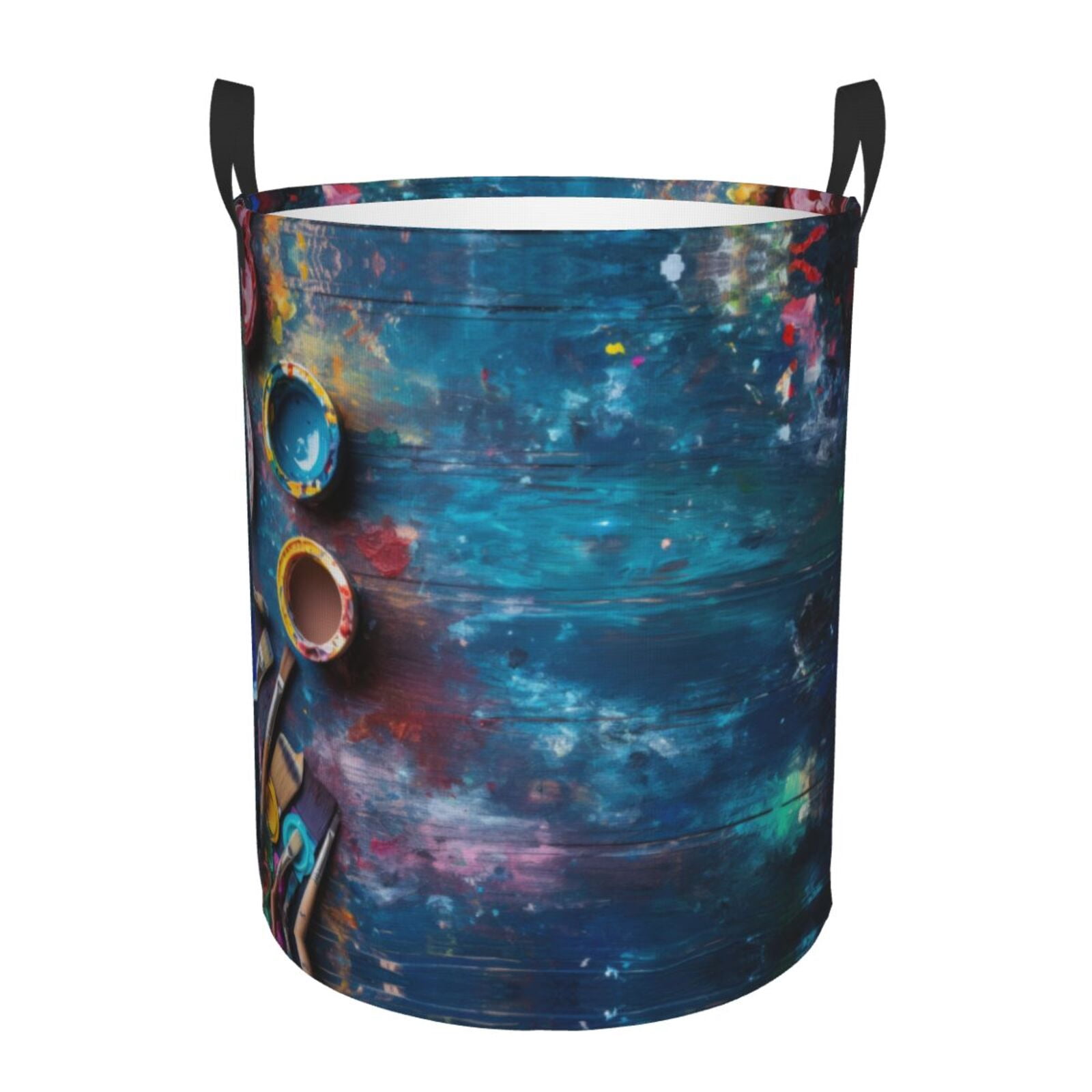 Large Laundry Basket with Handles - Abstract Colorful Art Supplies Kids Baby Dirty Clothes Laundry Hamper for Bedroom Aesthetic