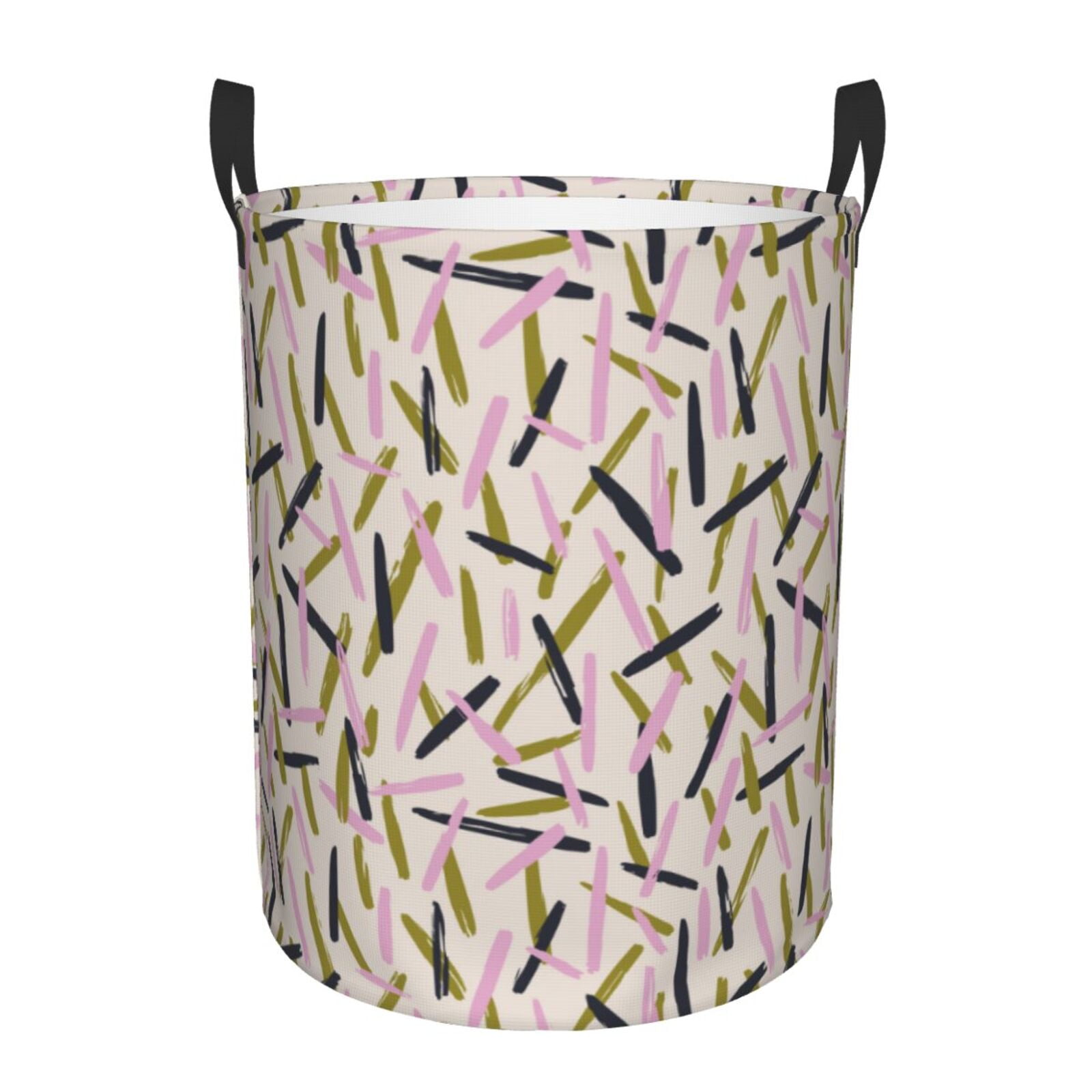 Large Laundry Basket with Handles - Abstract lines Kids Baby Dirty Clothes Laundry Hamper for Bedroom Aesthetic