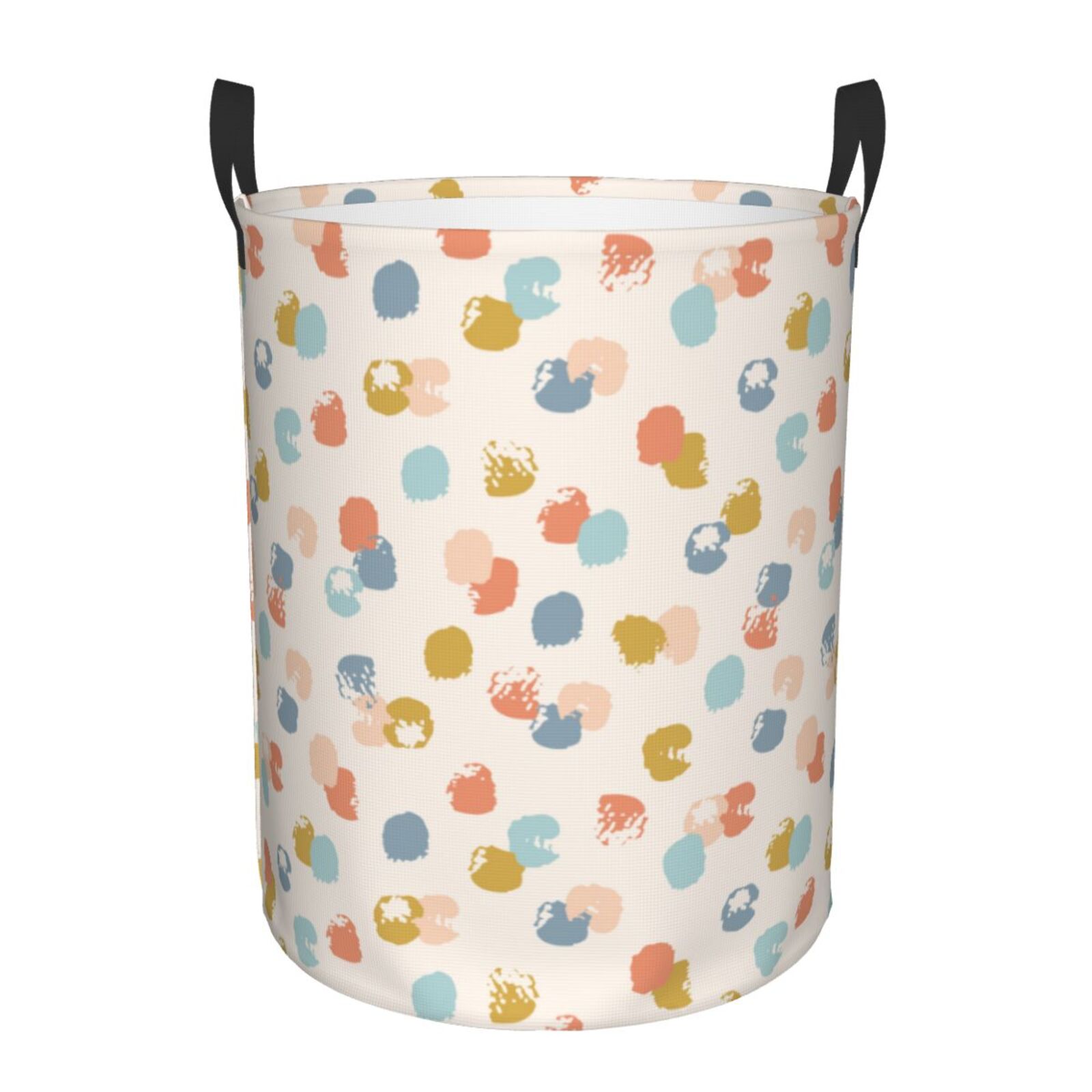 Large Laundry Basket with Handles - Abstract paint dots spots pattern Kids Baby Dirty Clothes Laundry Hamper for Bedroom Aesthetic