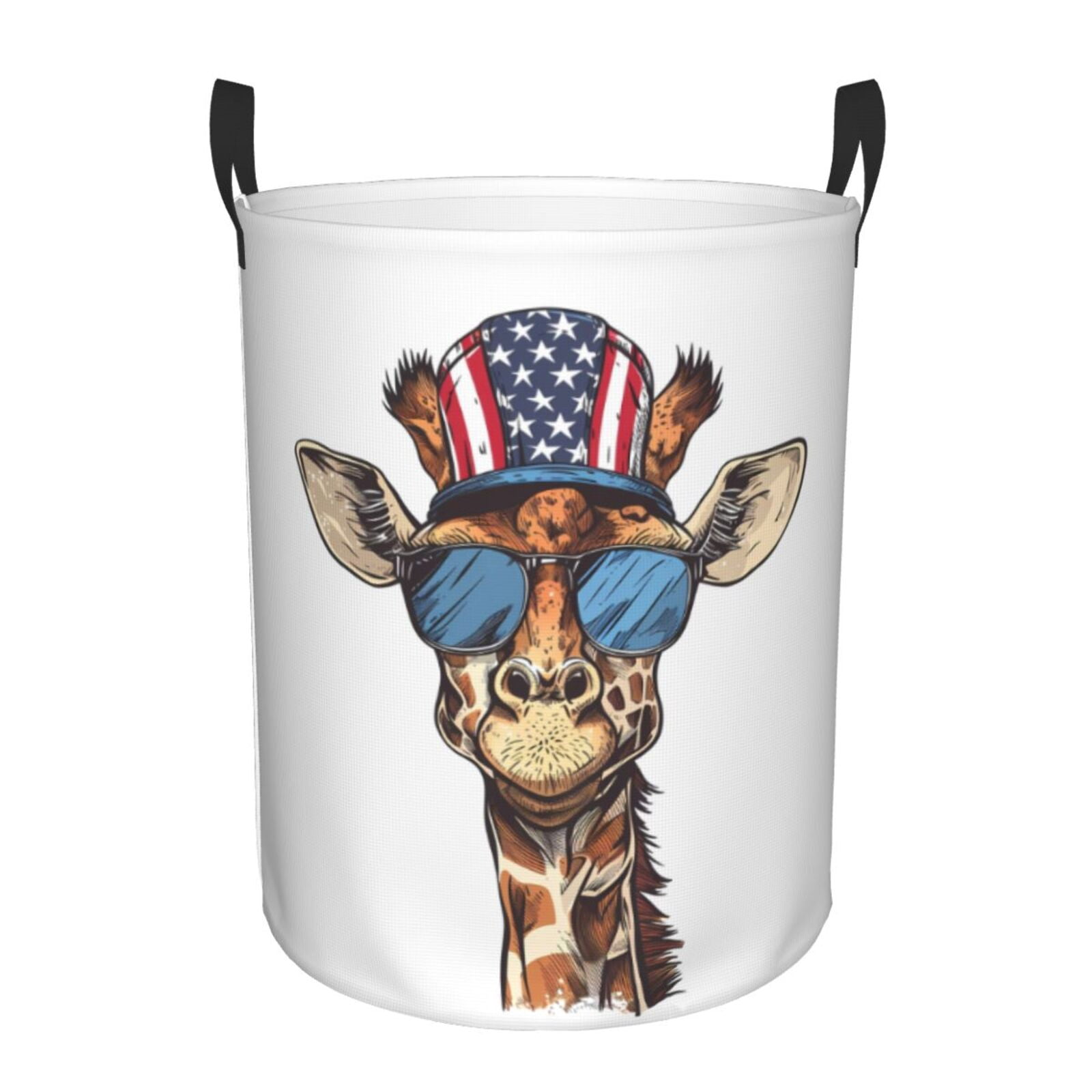 Large Laundry Basket with Handles - American Giraffe Style Kids Baby Dirty Clothes Laundry Hamper for Bedroom Aesthetic