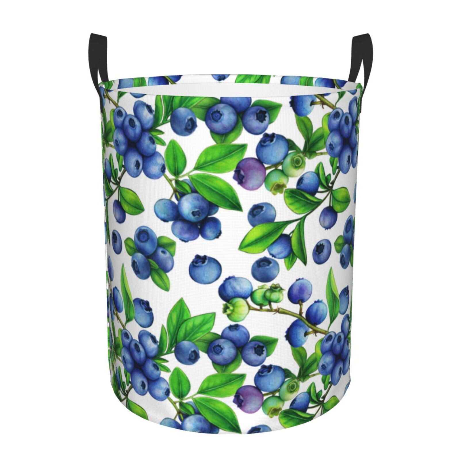 Large Laundry Basket with Handles - Blueberries design Kids Baby Dirty Clothes Laundry Hamper for Bedroom Aesthetic