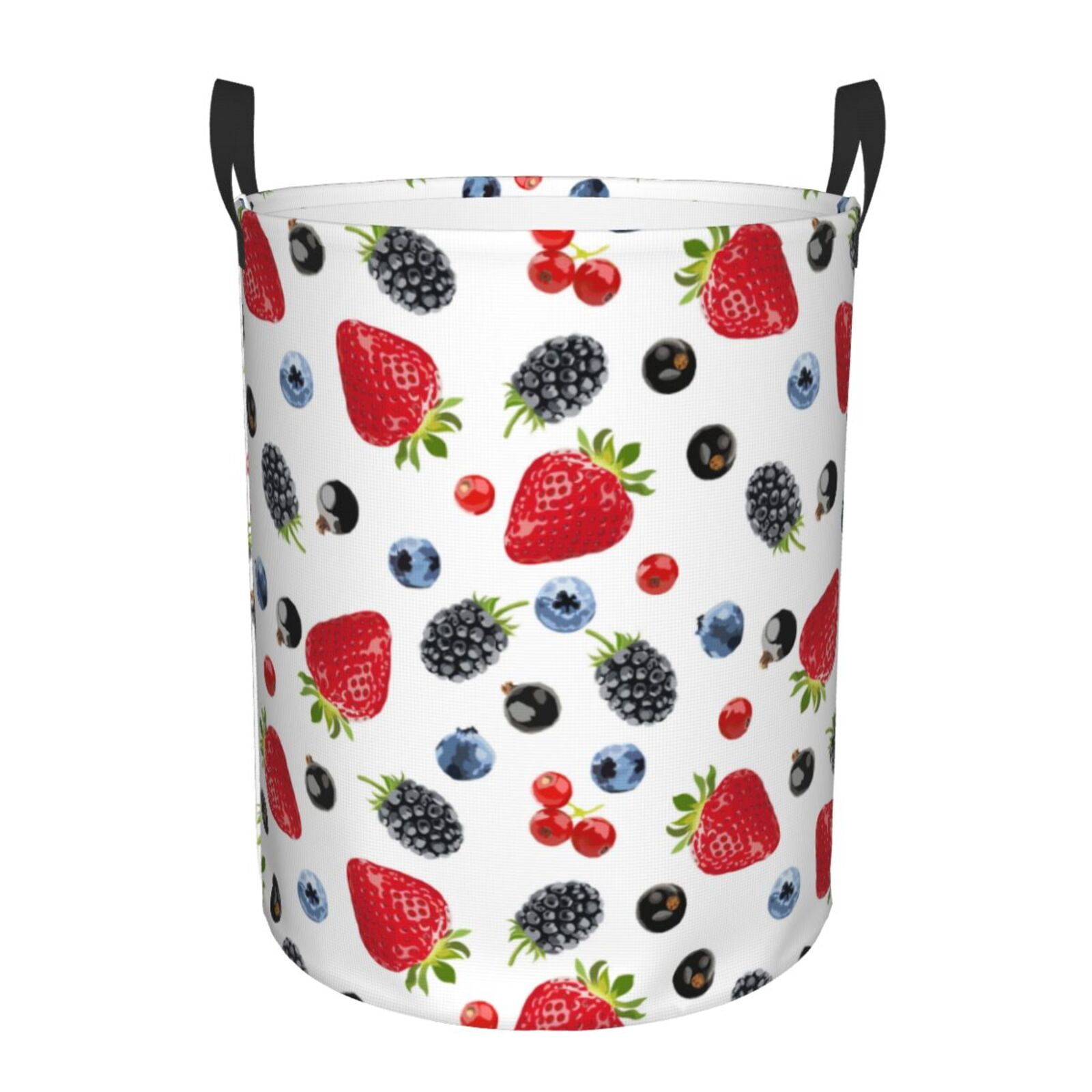 Large Laundry Basket with Handles - Blueberry design funny Kids Baby Dirty Clothes Laundry Hamper for Bedroom Aesthetic