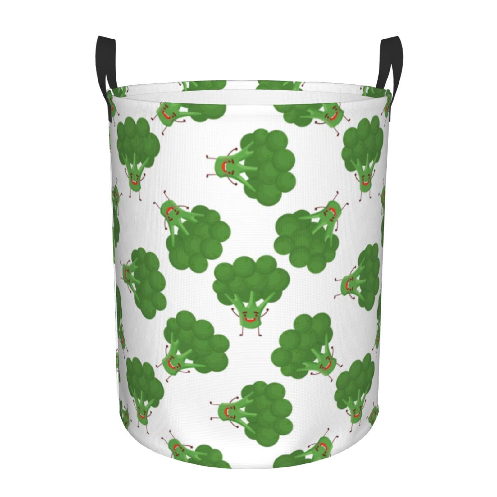 Large Laundry Basket with Handles - Bright broccoli cartoon funny Kids Baby Dirty Clothes Laundry Hamper for Bedroom Aesthetic