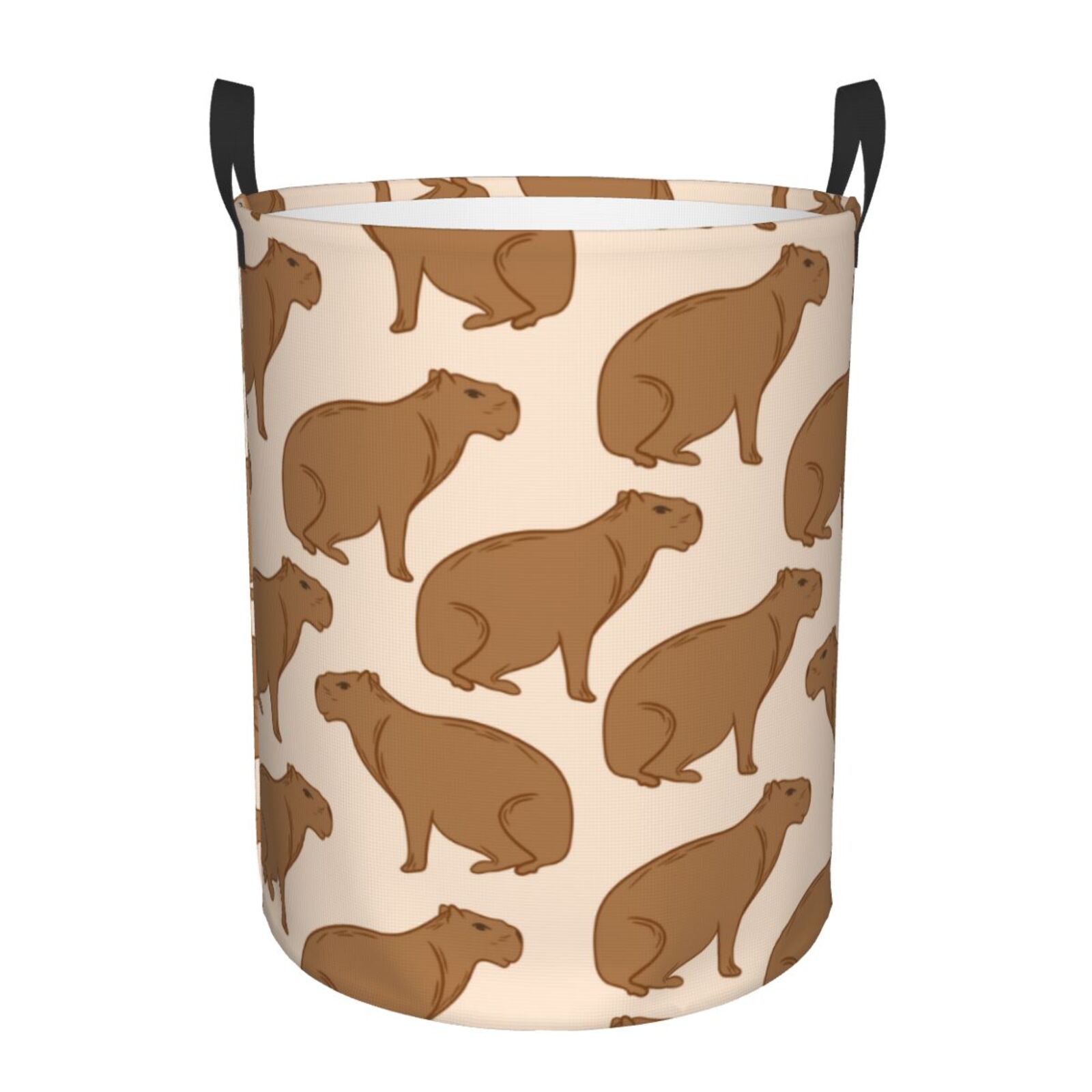 Large Laundry Basket with Handles - Brown Capybara Kids Baby Dirty Clothes Laundry Hamper for Bedroom Aesthetic