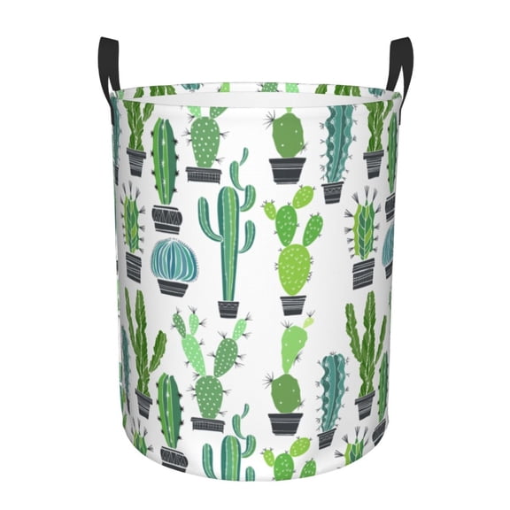 Large Laundry Basket with Handles - Cactus potted plant Kids Baby Dirty Clothes Laundry Hamper for Bedroom Aesthetic