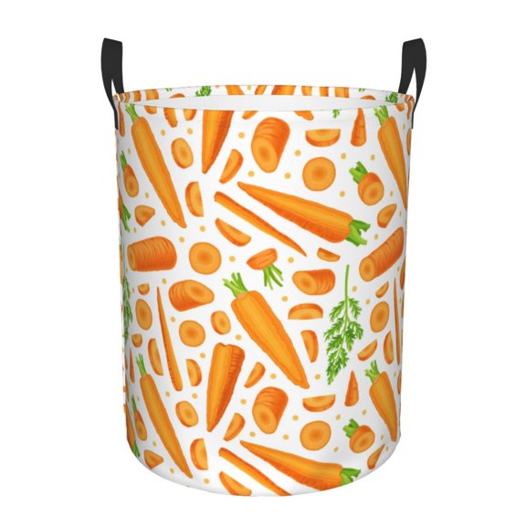 Large Laundry Basket with Handles - Carrot piece strip Kids Baby Dirty Clothes Laundry Hamper for Bedroom Aesthetic
