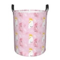 thumbnail image 1 of Large Laundry Basket with Handles - Cartoon Cockatoo Cute Parrot Pink Kids Baby Dirty Clothes Laundry Hamper for Bedroom Aesthetic, 1 of 5
