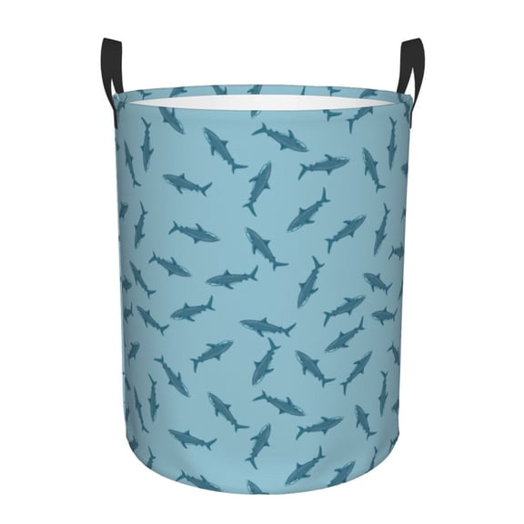 Large Laundry Basket with Handles - Cartoon Cool Shark_B Kids Baby Dirty Clothes Laundry Hamper for Bedroom Aesthetic