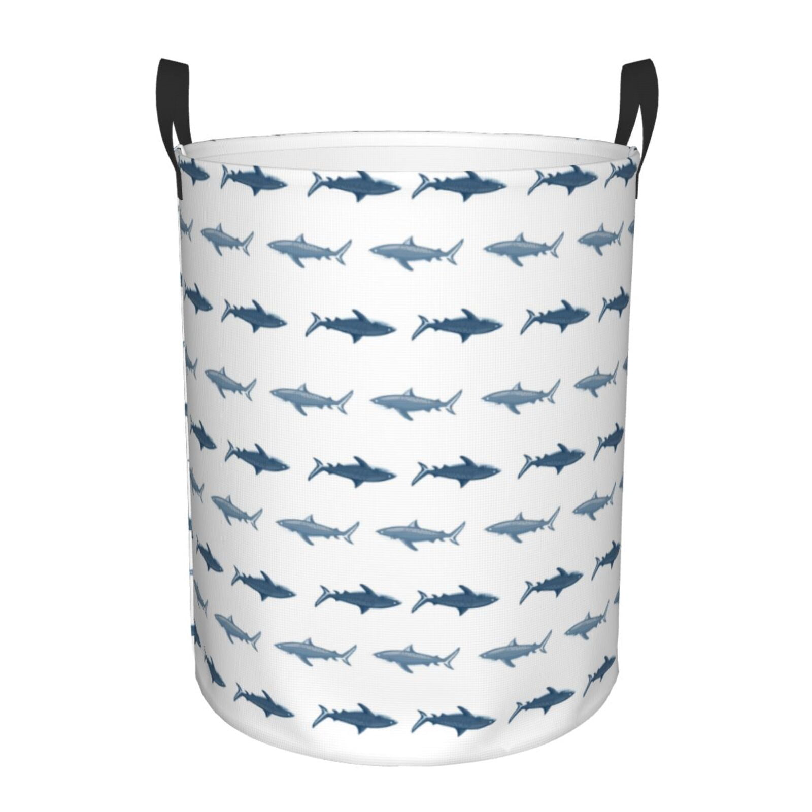 Large Laundry Basket with Handles - Cartoon Cool Shark Gray_A Kids Baby Dirty Clothes Laundry Hamper for Bedroom Aesthetic
