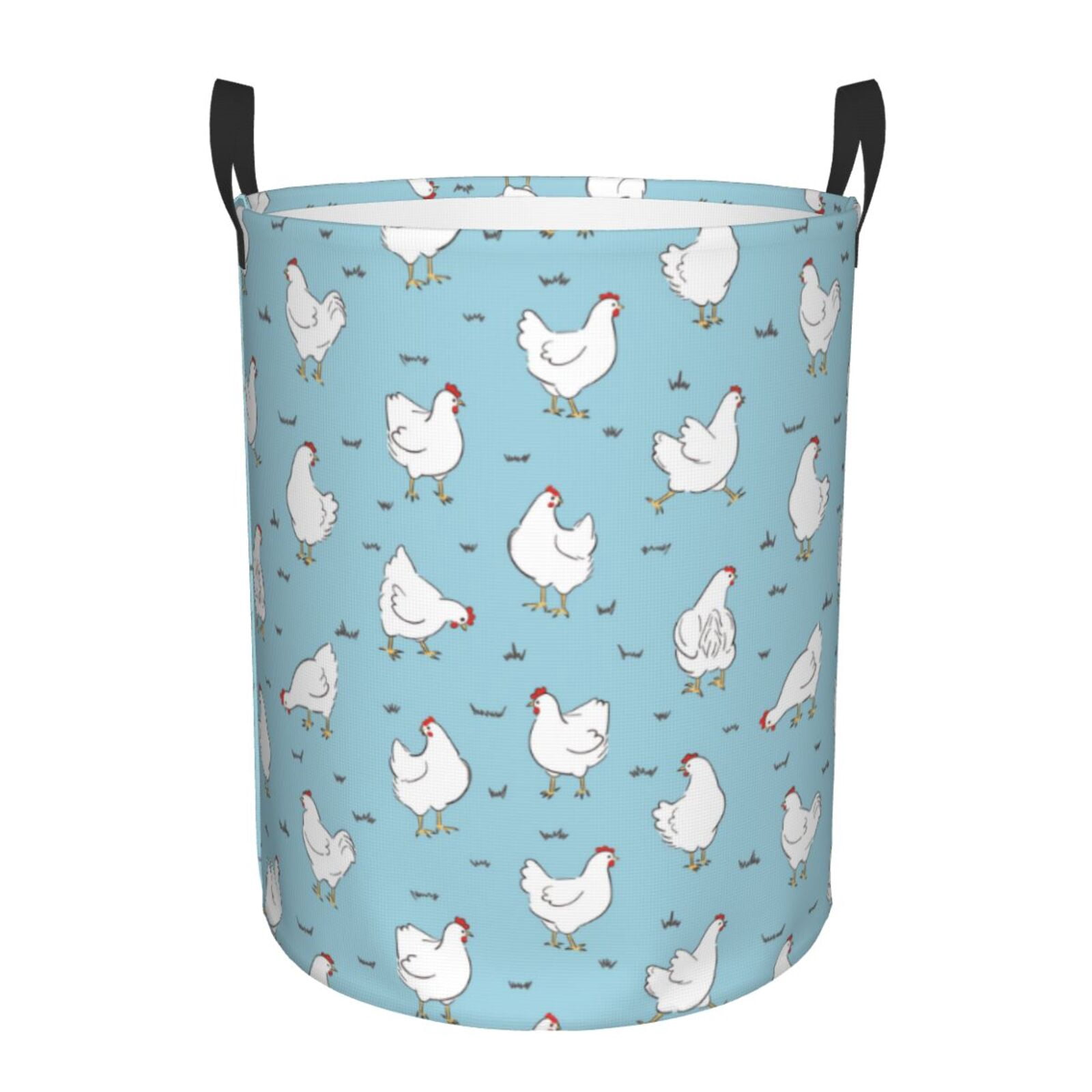 Large Laundry Basket with Handles - Cartoon Cute Chicken Meadow Kids Baby Dirty Clothes Laundry Hamper for Bedroom Aesthetic