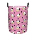 thumbnail image 1 of Large Laundry Basket with Handles - Cartoon Cute Cow Head Pink Kids Baby Dirty Clothes Laundry Hamper for Bedroom Aesthetic, 1 of 5