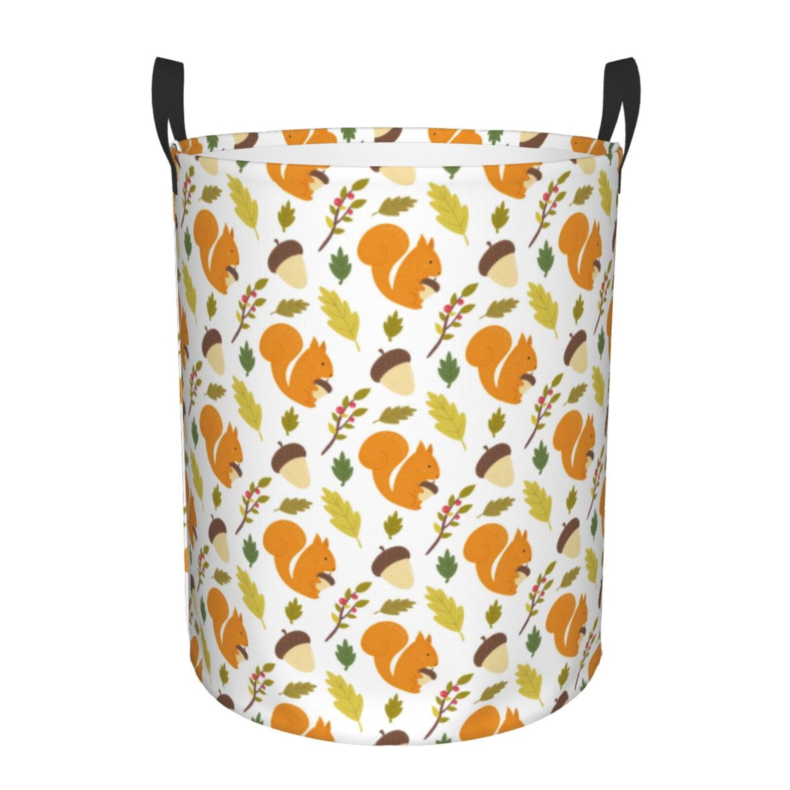Large Laundry Basket with Handles - Cartoon Cute Squirrel Pine Cone_A Kids Baby Dirty Clothes Laundry Hamper for Bedroom Aesthetic