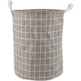 thumbnail image 1 of Large Laundry Basket with Handles, Checkered Laundry Hamper, Foldable Clothes Storage, High Storage Organizer for Bathroom, Bedroom, Grey, 1 of 6