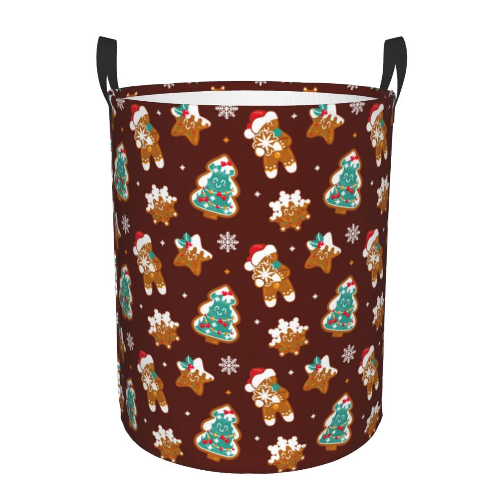 Large Laundry Basket with Handles - Christmas Gingerbread Kids Baby Dirty Clothes Laundry Hamper for Bedroom Aesthetic