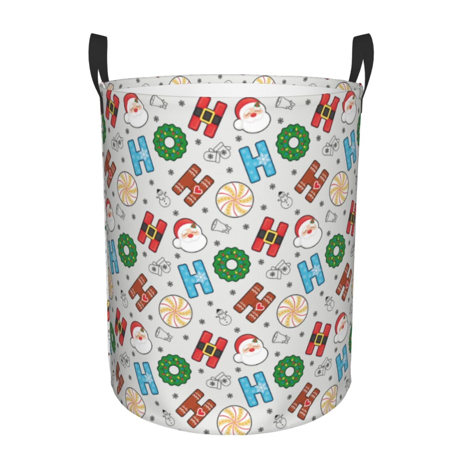 Large Laundry Basket with Handles - Christmas Hohoho 1 Kids Baby Dirty Clothes Laundry Hamper for Bedroom Aesthetic