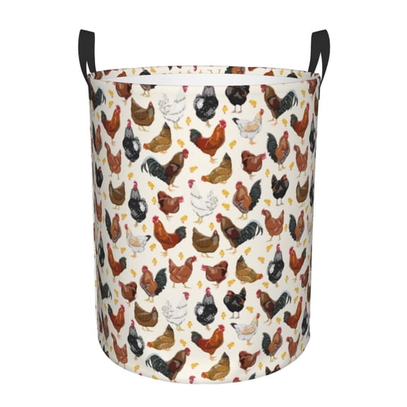Large Laundry Basket with Handles - Classic Cute Cock Chick Kids Baby Dirty Clothes Laundry Hamper for Bedroom Aesthetic