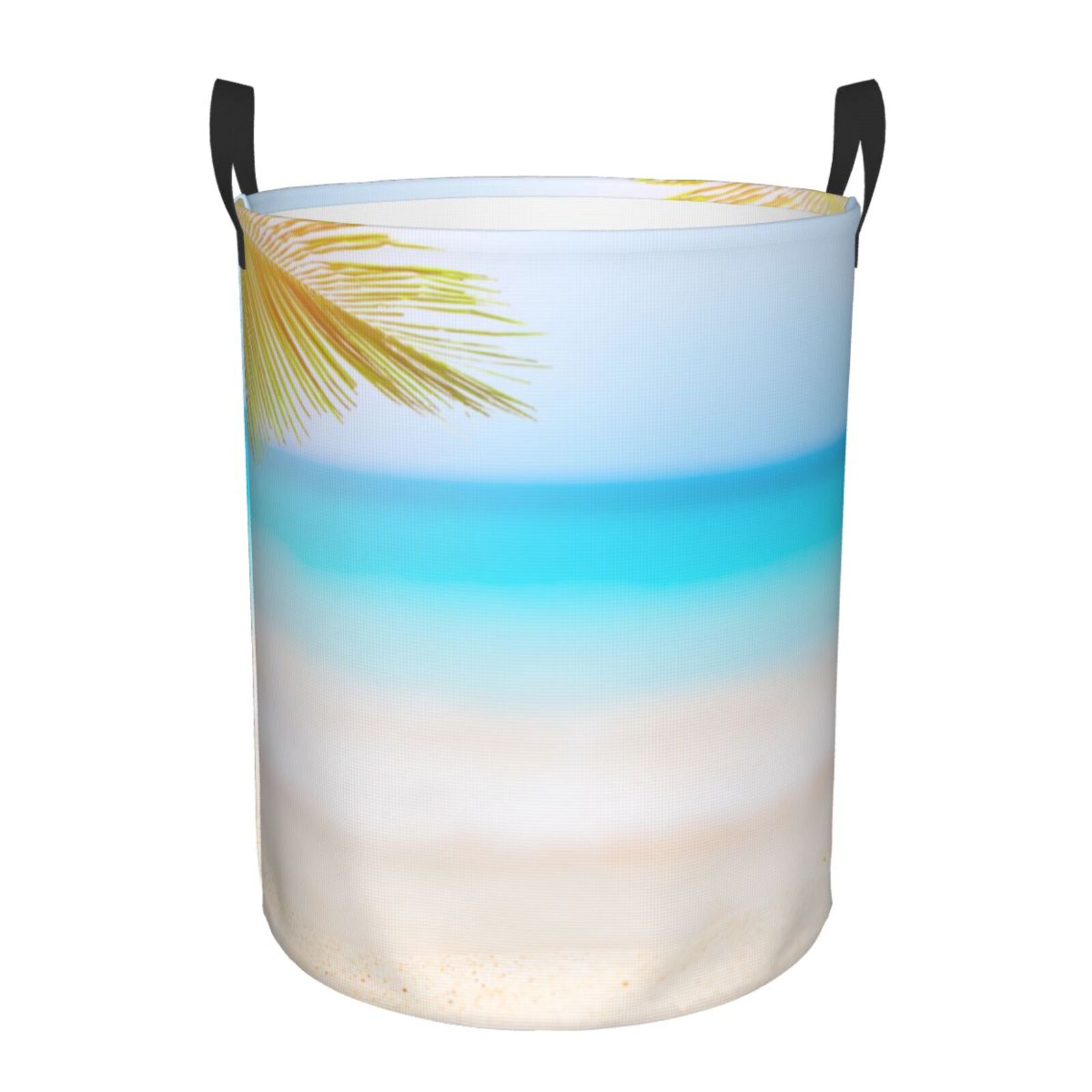 Large Laundry Basket with Handles - Coconut Palm Tree on Beach Kids Baby Dirty Clothes Laundry Hamper for Bedroom Aesthetic