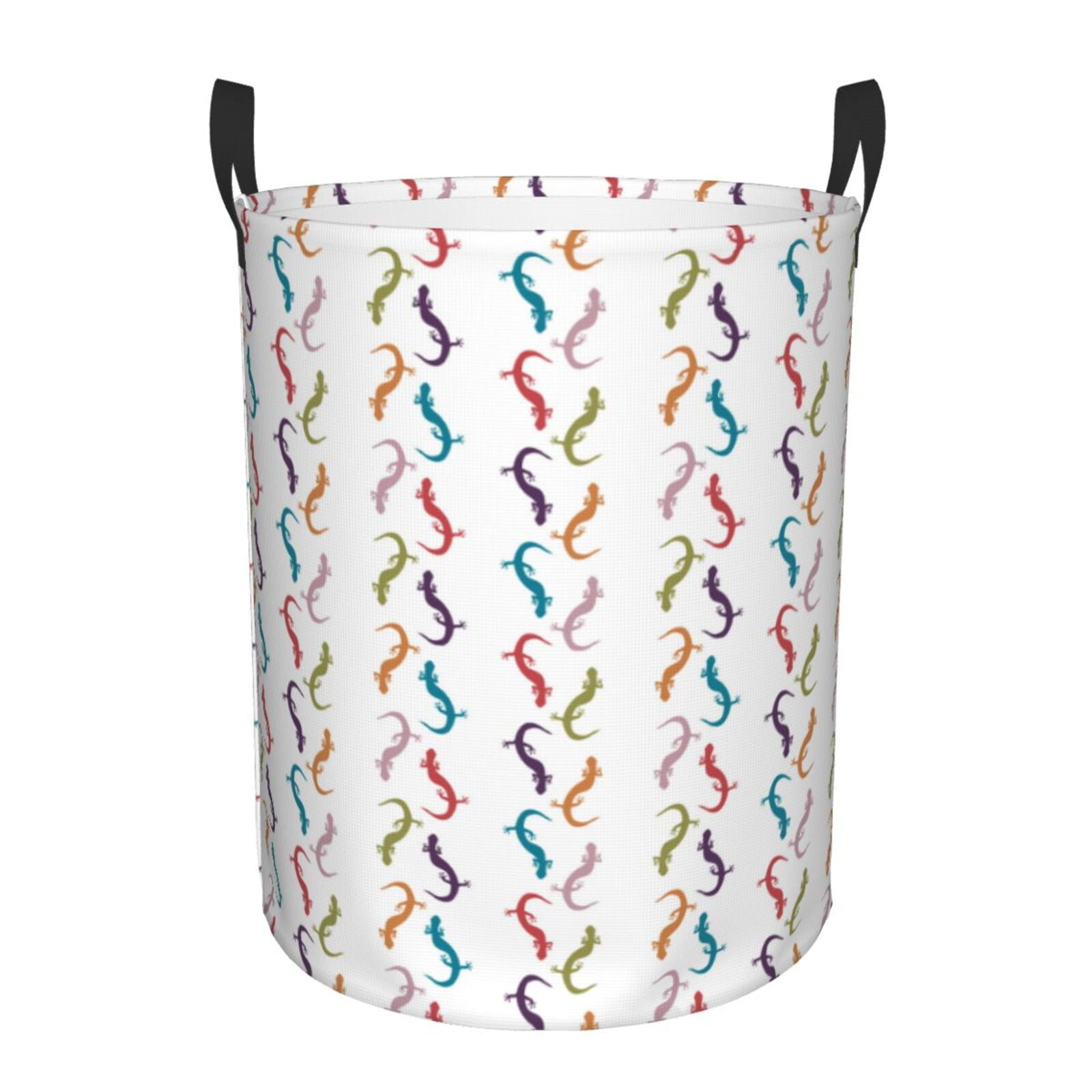 Large Laundry Basket with Handles - Colorful Cute Gecko Lizard_B Kids Baby Dirty Clothes Laundry Hamper for Bedroom Aesthetic