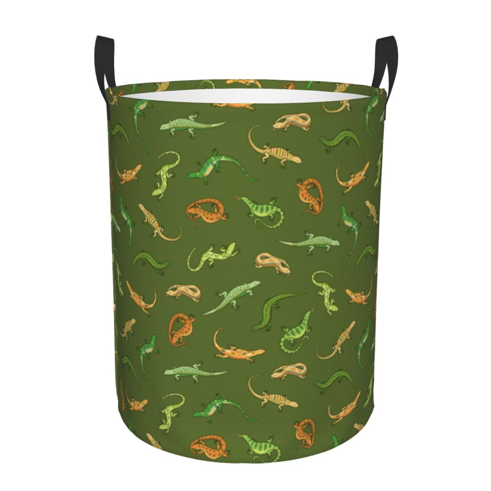 Large Laundry Basket with Handles - Colorful Cute Lizard_B Kids Baby Dirty Clothes Laundry Hamper for Bedroom Aesthetic