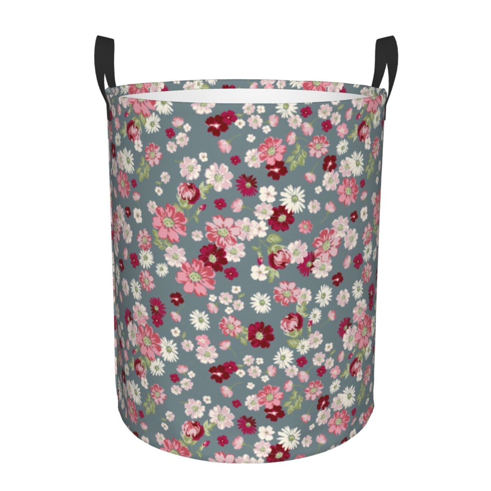 Large Laundry Basket with Handles - Colorful Daisies Flowers Kids Baby Dirty Clothes Laundry Hamper for Bedroom Aesthetic