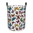 Large Laundry Basket with Handles Colorful Flying Butterflies Dirty
