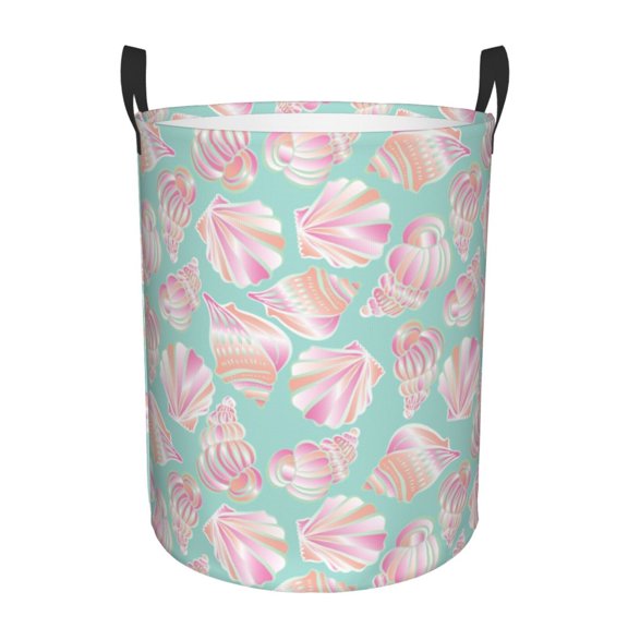 Large Laundry Basket with Handles - Conch Shells Print No.9023 Kids Baby Dirty Clothes Laundry Hamper for Bedroom Aesthetic