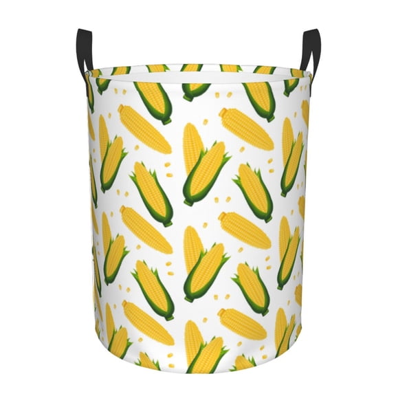 Large Laundry Basket with Handles - Corn On The Cob Kids Baby Dirty Clothes Laundry Hamper for Bedroom Aesthetic