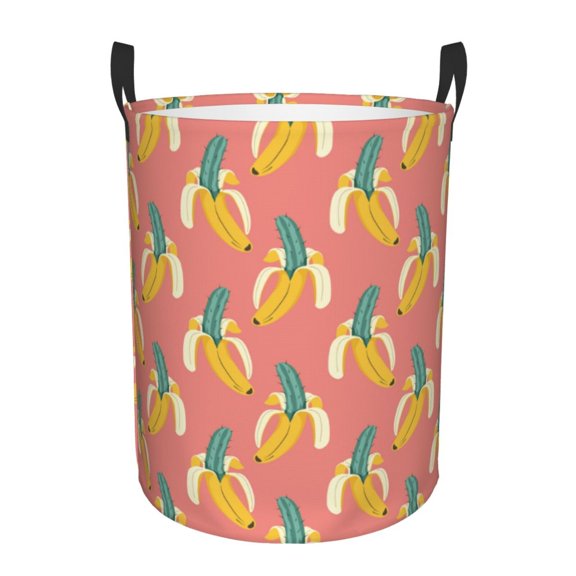 Large Laundry Basket with Handles - Cute Banana Cactus Kids Baby Dirty Clothes Laundry Hamper for Bedroom Aesthetic