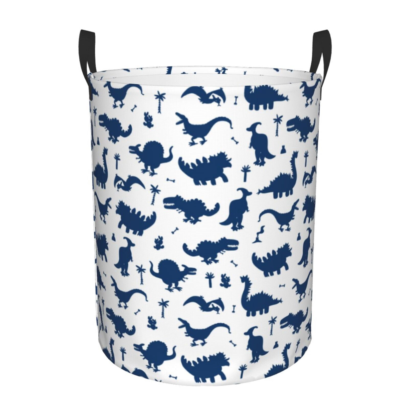 Large Laundry Basket with Handles - Cute Cartoon Dinosaurs Kids Baby Dirty Clothes Laundry Hamper for Bedroom Aesthetic