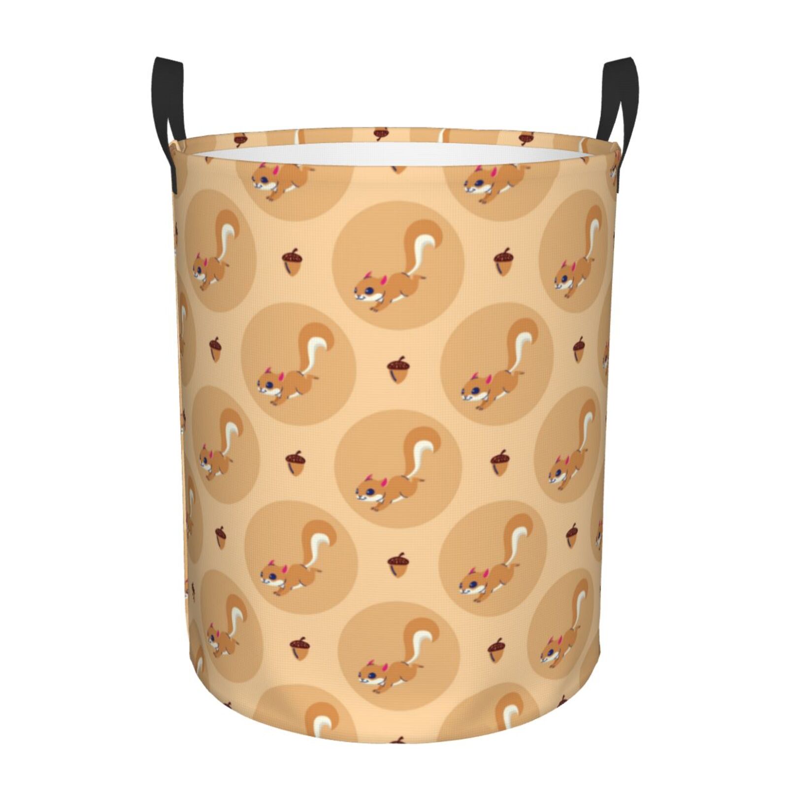 Large Laundry Basket with Handles - Cute Cartoon Squirrel Pine Cone Kids Baby Dirty Clothes Laundry Hamper for Bedroom Aesthetic
