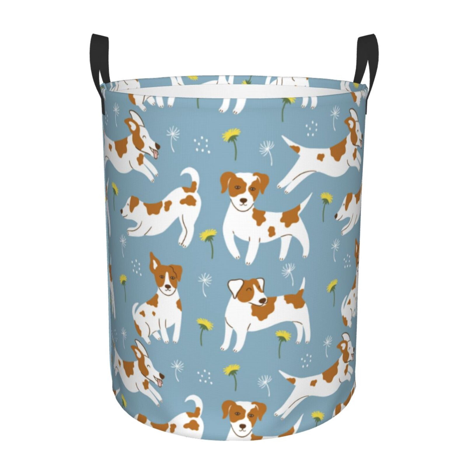 Large Laundry Basket with Handles - Cute Dog Puppy Daisy Kids Baby Dirty Clothes Laundry Hamper for Bedroom Aesthetic