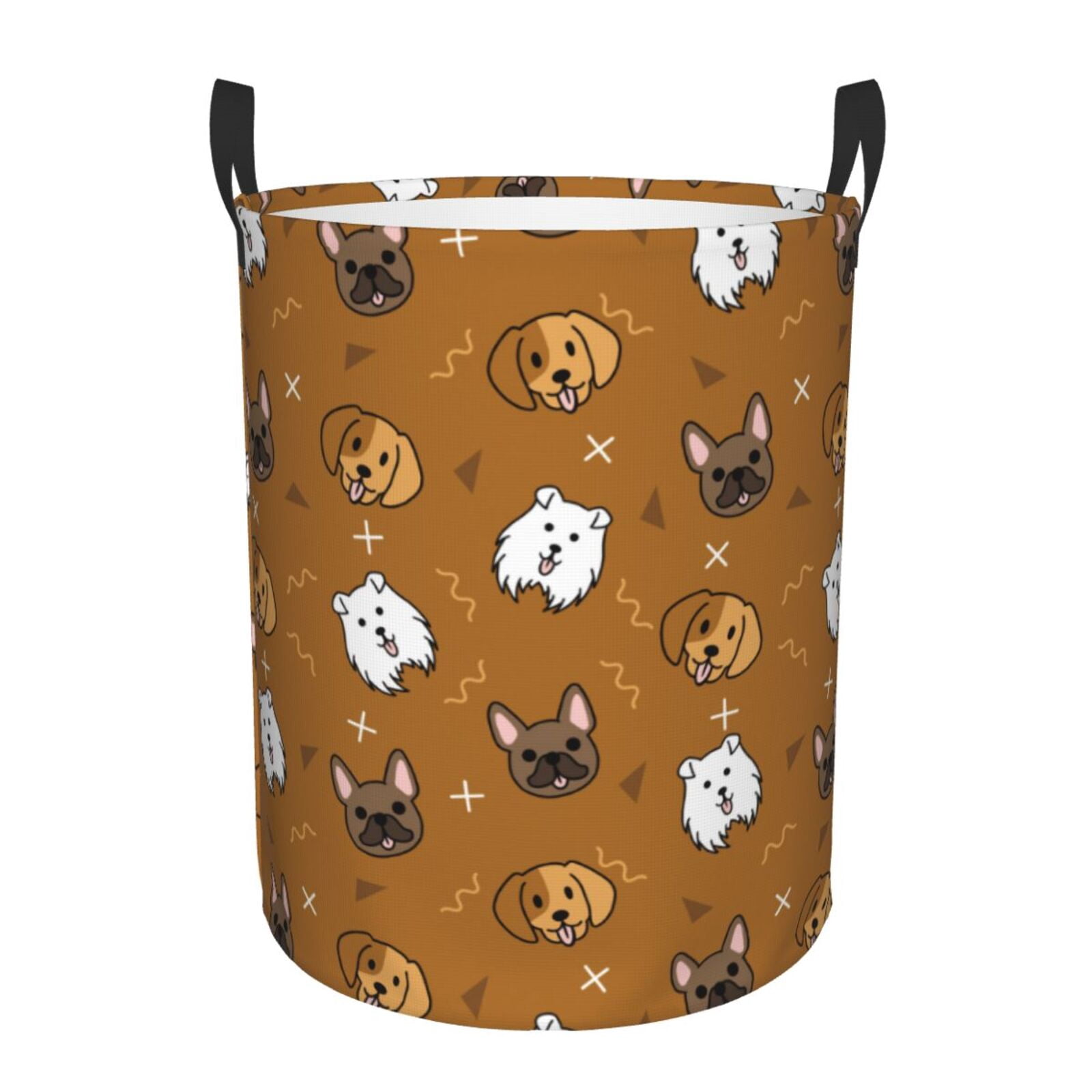 Large Laundry Basket with Handles - Cute Dog funny Puppy Kids Baby Dirty Clothes Laundry Hamper for Bedroom Aesthetic