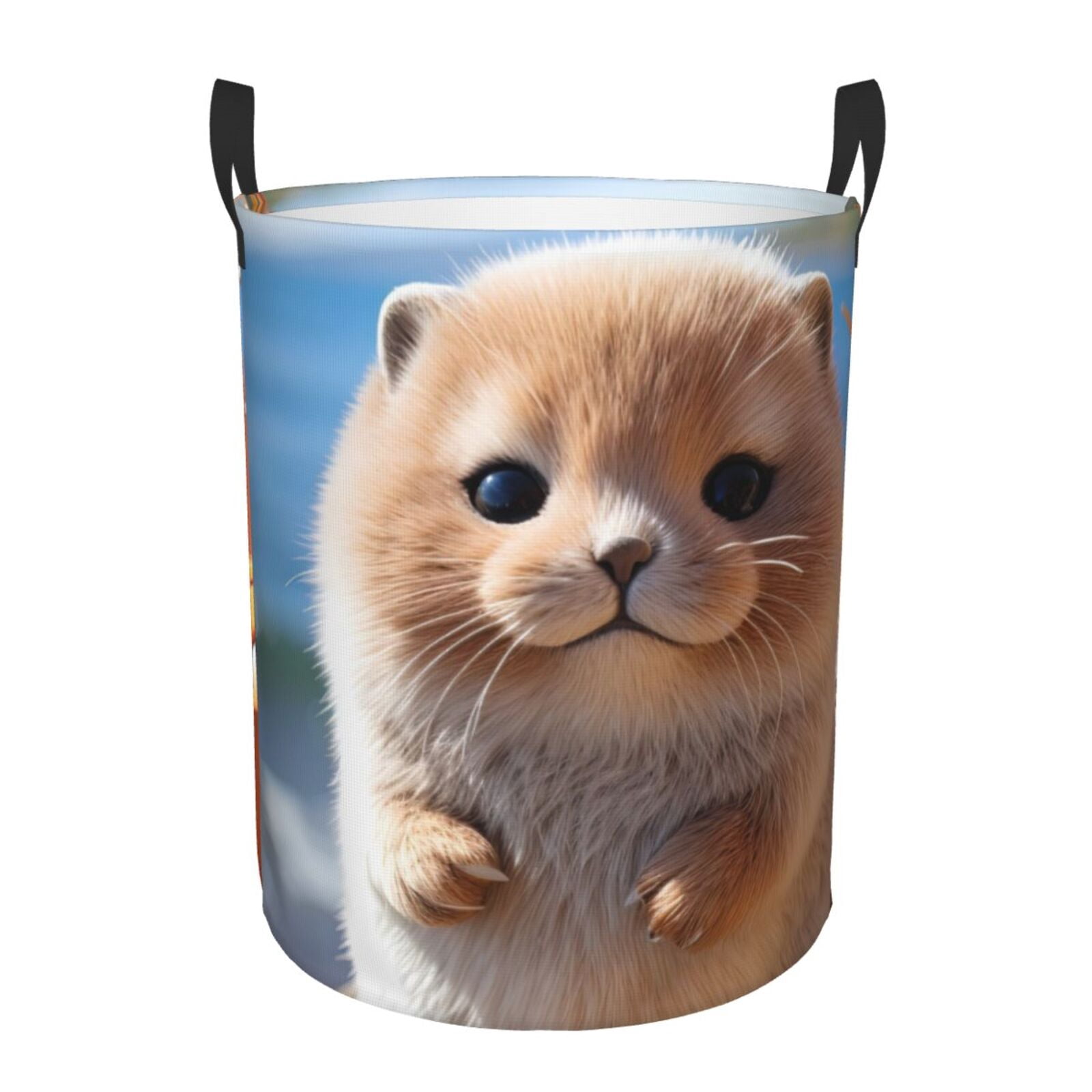 Large Laundry Basket with Handles - Cute Guinea Pig Sea Kids Baby Dirty Clothes Laundry Hamper for Bedroom Aesthetic