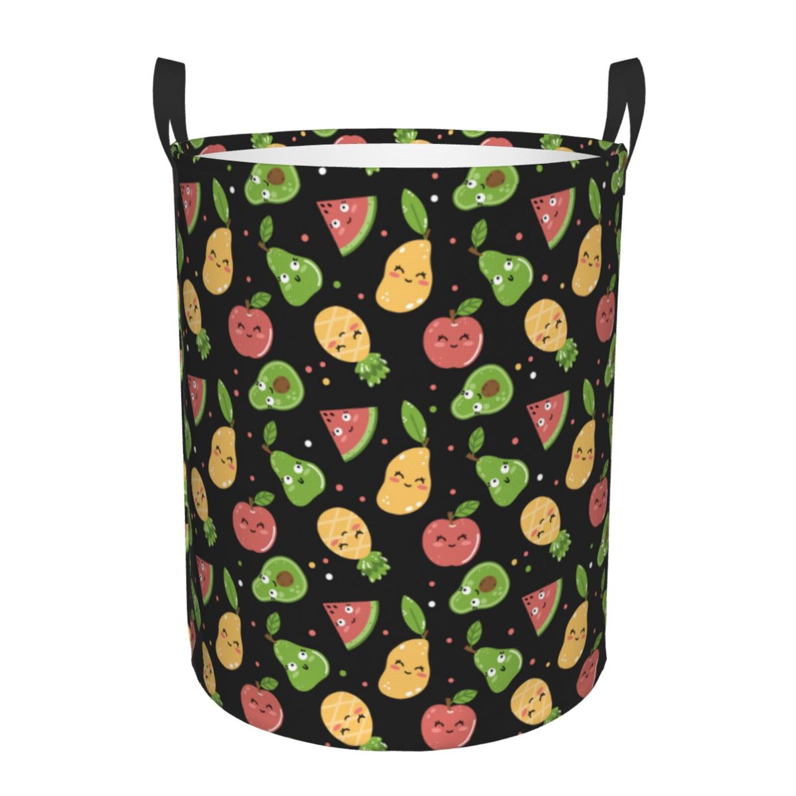 Large Laundry Basket with Handles - Cute Pear Mango Watermelon Pineapple Kids Baby Dirty Clothes Laundry Hamper for Bedroom Aesthetic