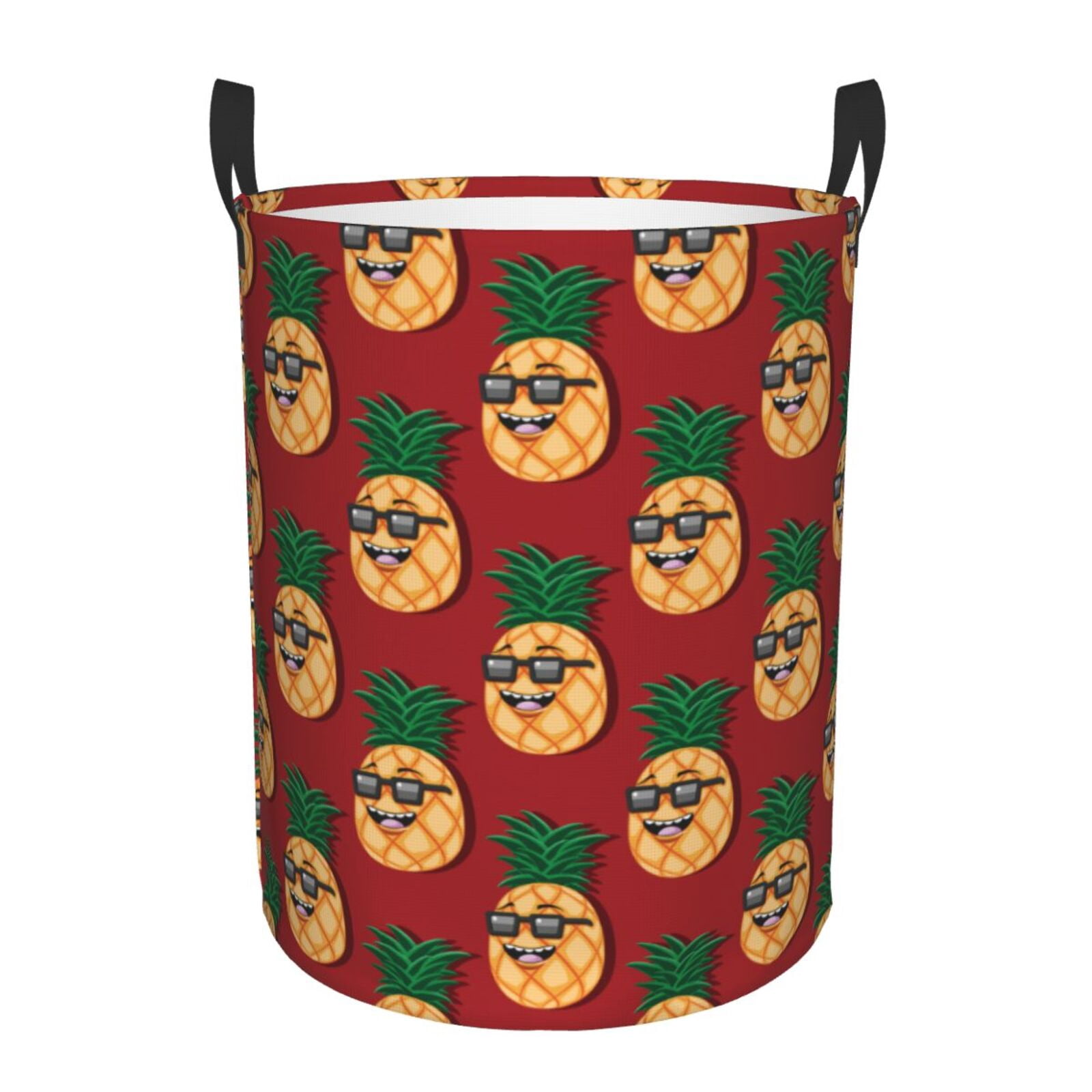 Large Laundry Basket with Handles - Cute Pineapple A Kids Baby Dirty Clothes Laundry Hamper for Bedroom Aesthetic