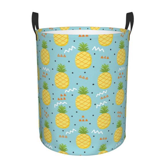Large Laundry Basket with Handles - Cute Pineapple Triangle Kids Baby Dirty Clothes Laundry Hamper for Bedroom Aesthetic