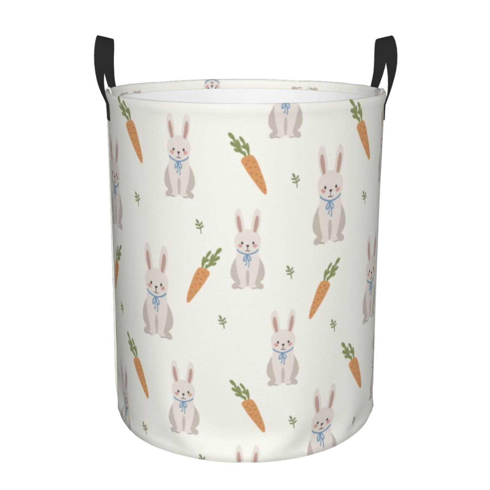 Large Laundry Basket with Handles - Cute Rabbit Radish Kids Baby Dirty Clothes Laundry Hamper for Bedroom Aesthetic