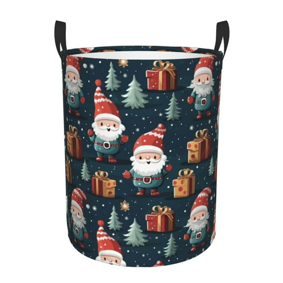 Large Laundry Basket with Handles - Cute Santa Claus Gift Kids Baby Dirty Clothes Laundry Hamper for Bedroom Aesthetic