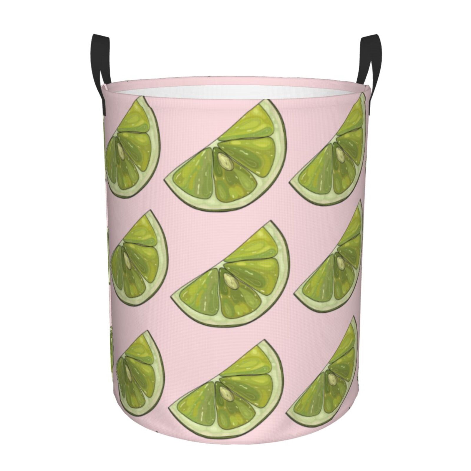 Large Laundry Basket with Handles - Cute Sea Green Limes Kids Baby Dirty Clothes Laundry Hamper for Bedroom Aesthetic