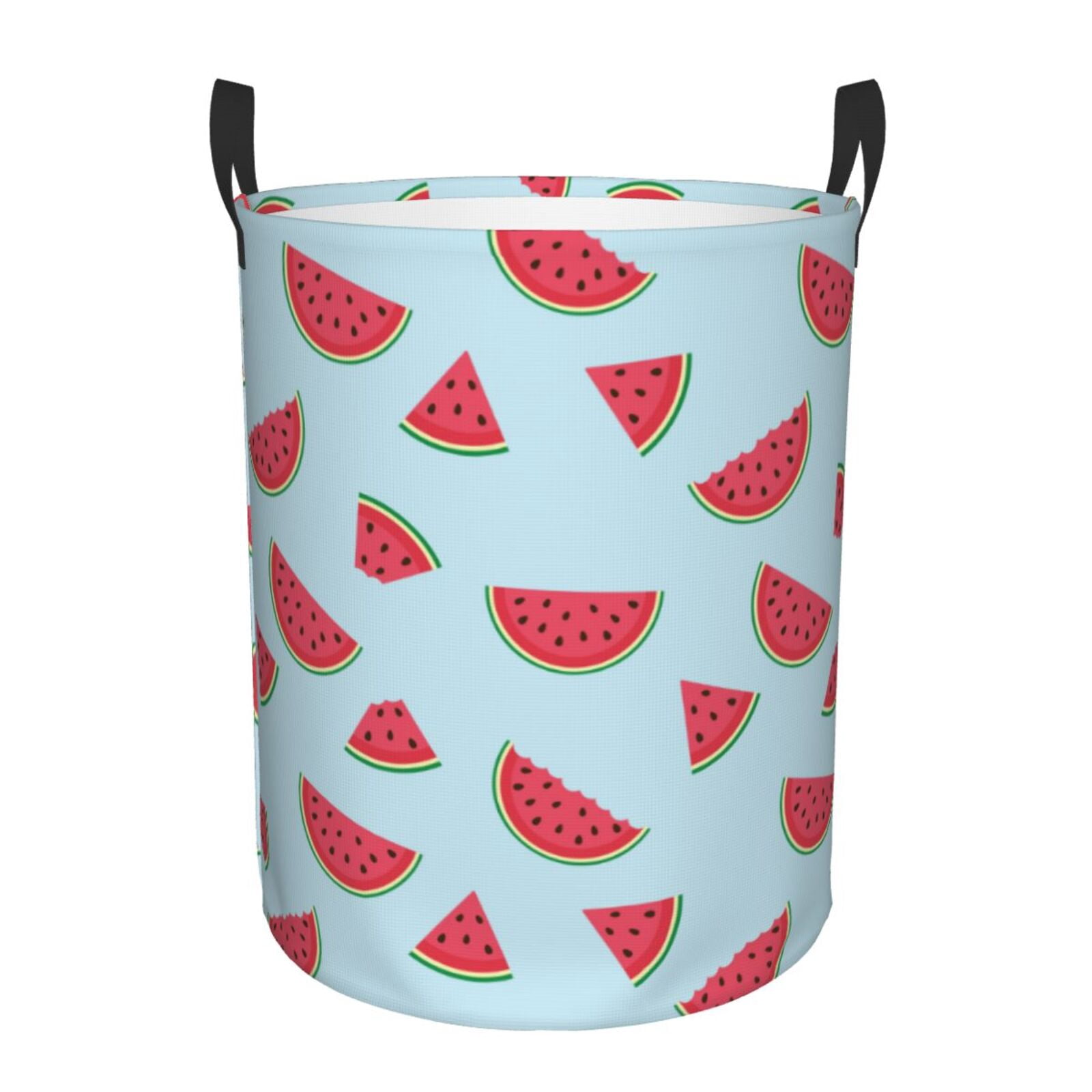 Large Laundry Basket with Handles - Cute Watermelon Light Blue Kids Baby Dirty Clothes Laundry Hamper for Bedroom Aesthetic