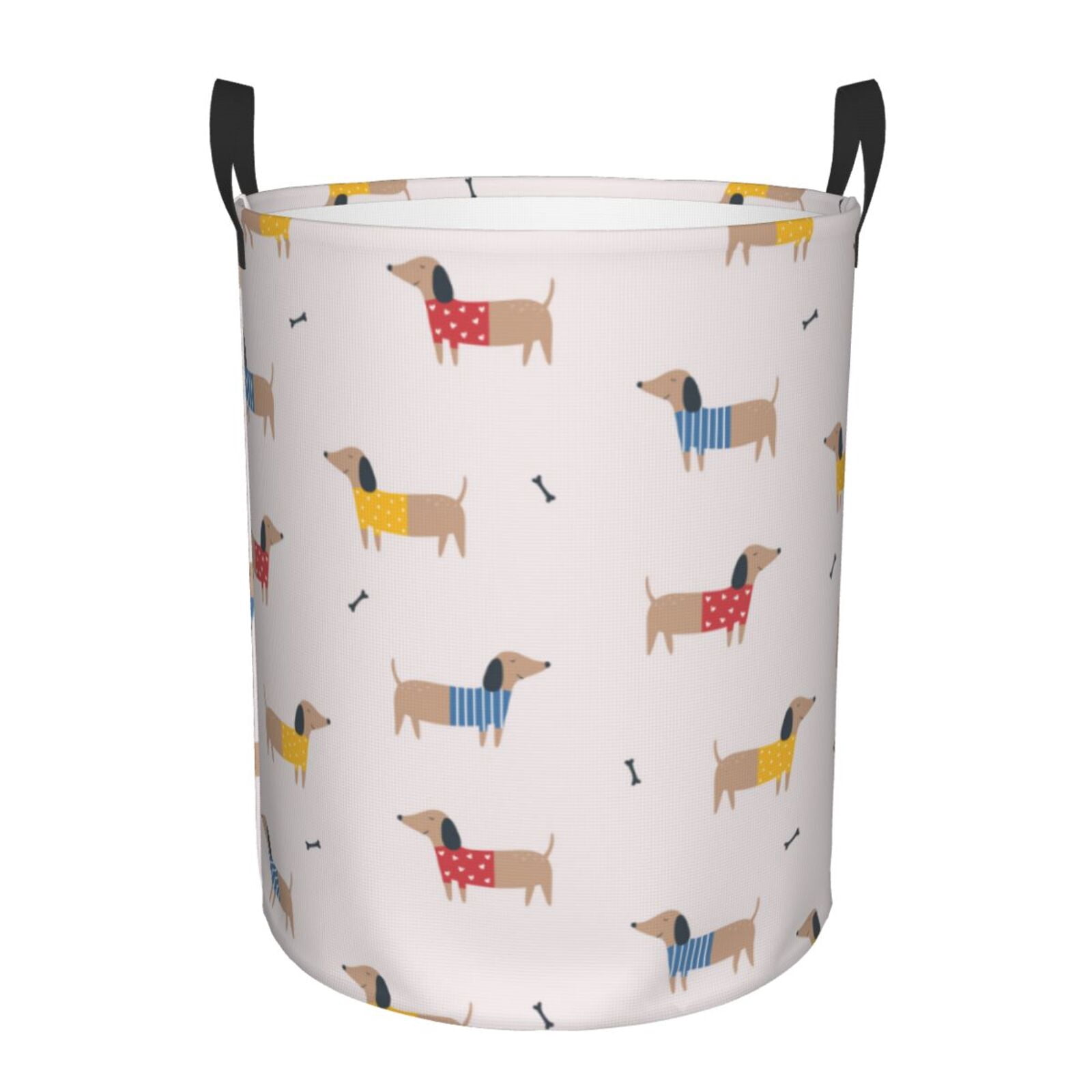 Large Laundry Basket with Handles - Dachshund Dog Puppy No.1045 Kids Baby Dirty Clothes Laundry Hamper for Bedroom Aesthetic