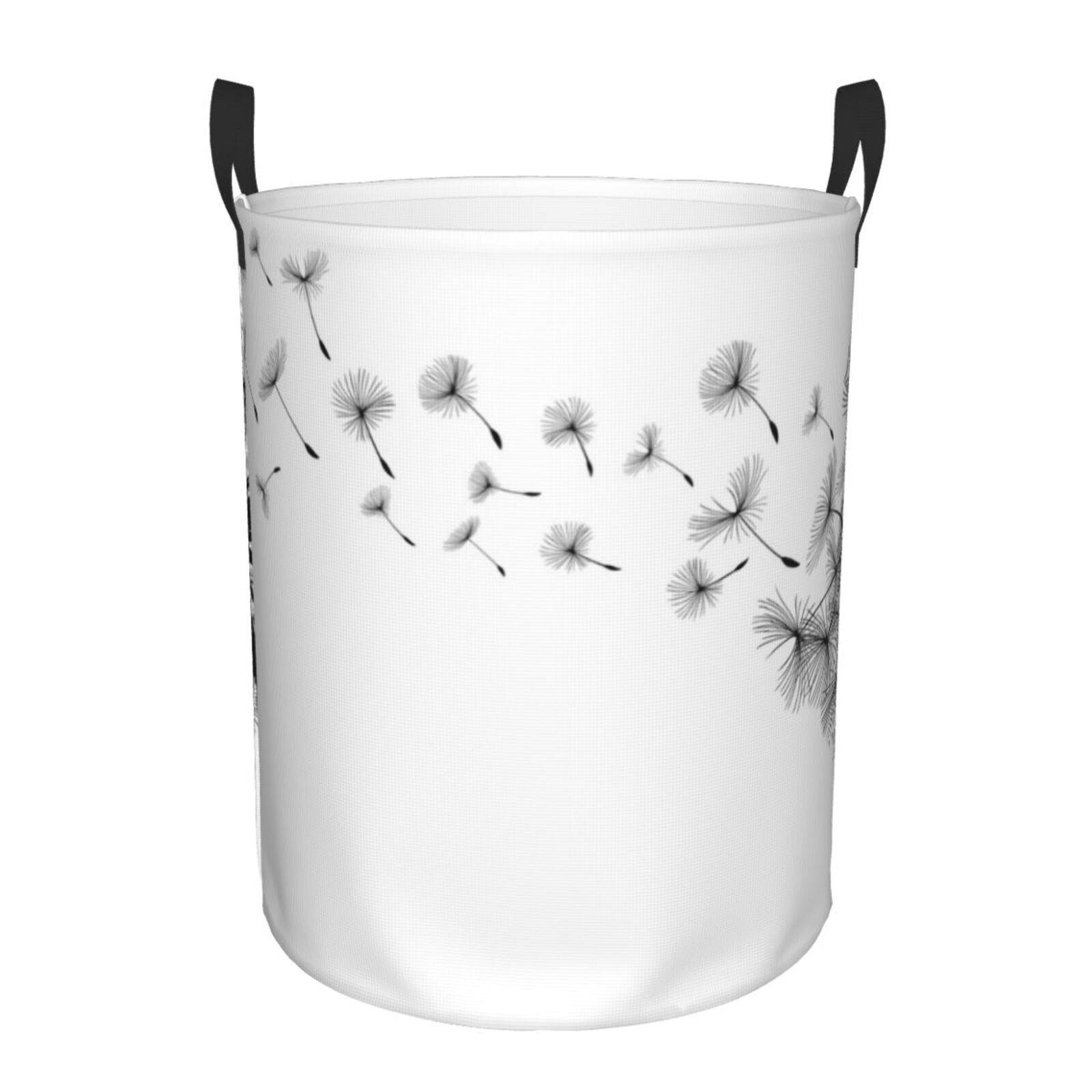 Large Laundry Basket with Handles - Dandelion Blowing In The Wind Kids Baby Dirty Clothes Laundry Hamper for Bedroom Aesthetic