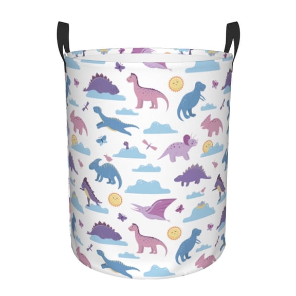 Large Laundry Basket with Handles - Dinosaur print N Kids Baby Dirty Clothes Laundry Hamper for Bedroom Aesthetic