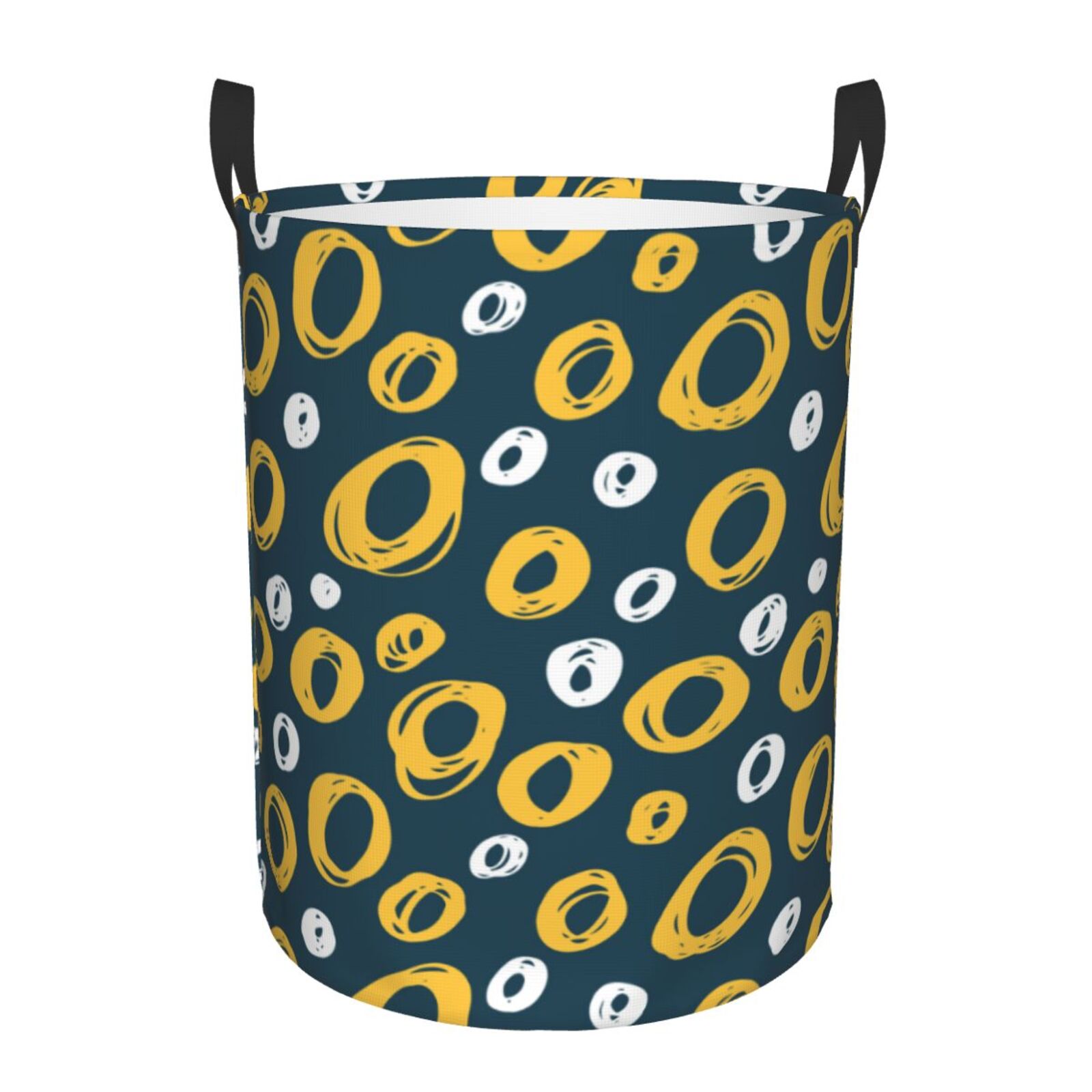 Large Laundry Basket with Handles - Doodle casual polka dot Kids Baby Dirty Clothes Laundry Hamper for Bedroom Aesthetic