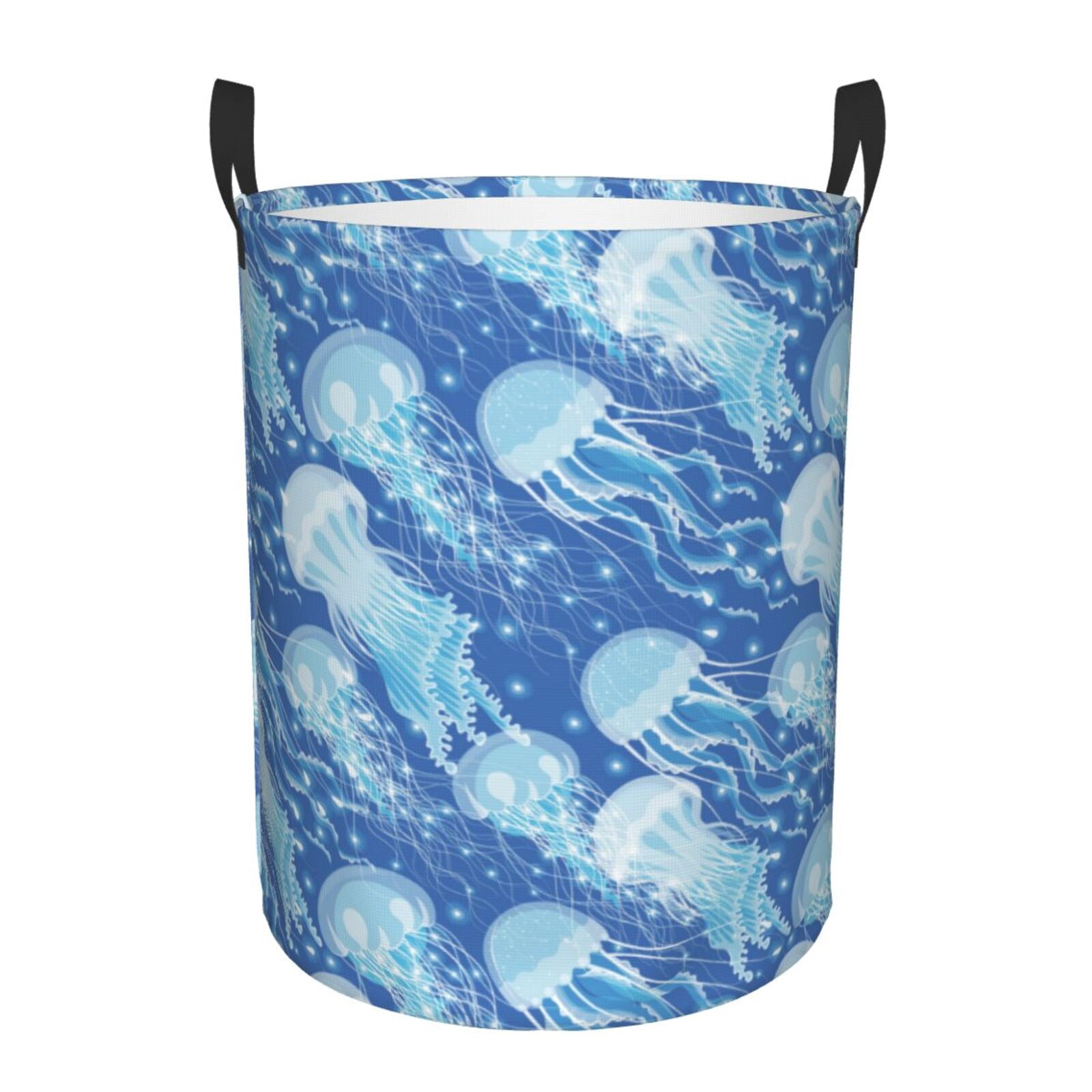 Large Laundry Basket with Handles - Dreamlike Jellyfish Kids Baby Dirty Clothes Laundry Hamper for Bedroom Aesthetic