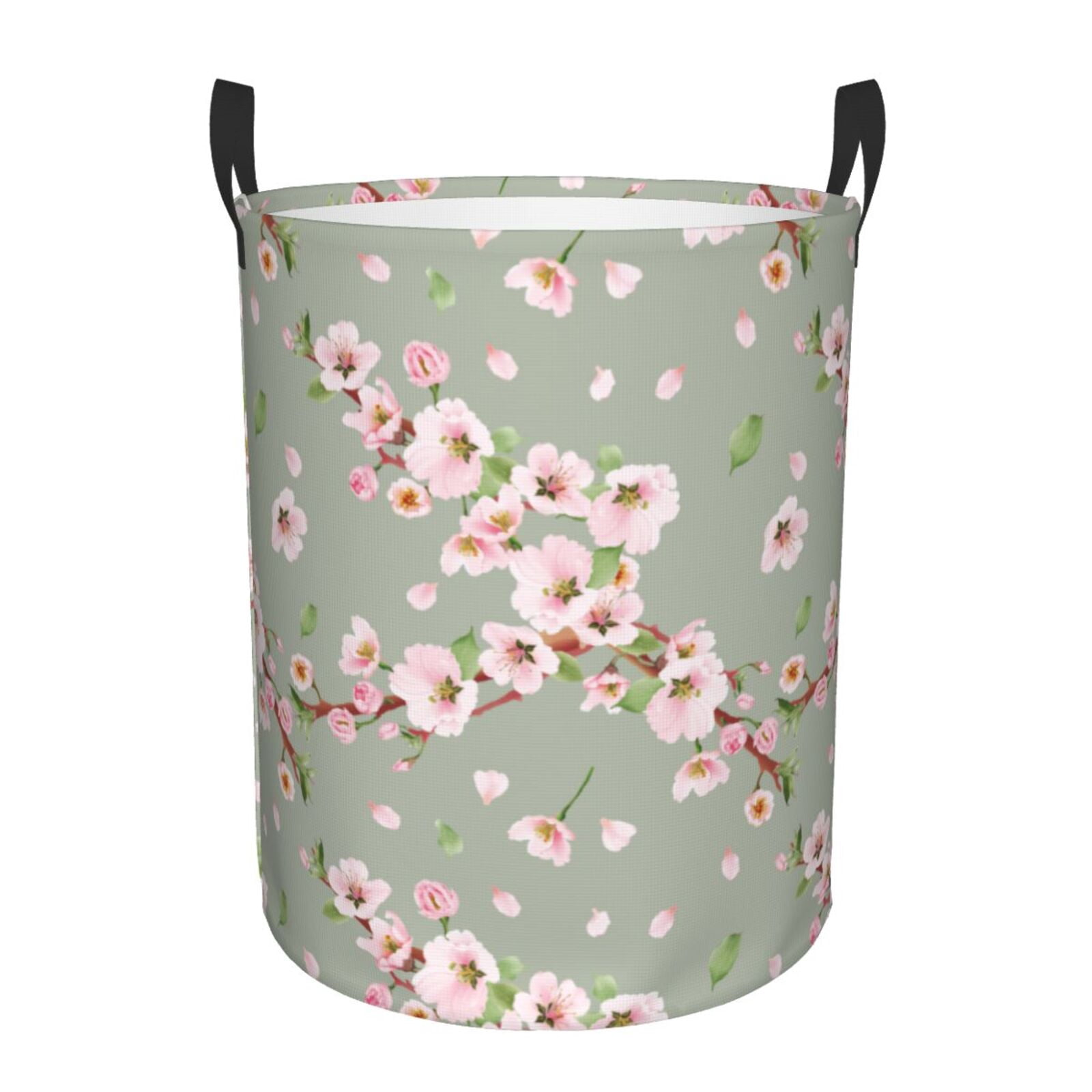 Large Laundry Basket with Handles - Elegant berry blossom Kids Baby Dirty Clothes Laundry Hamper for Bedroom Aesthetic