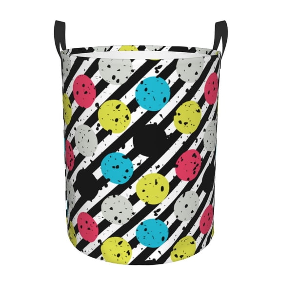 Large Laundry Basket with Handles - Fashion Pop-art style polka dot Kids Baby Dirty Clothes Laundry Hamper for Bedroom Aesthetic